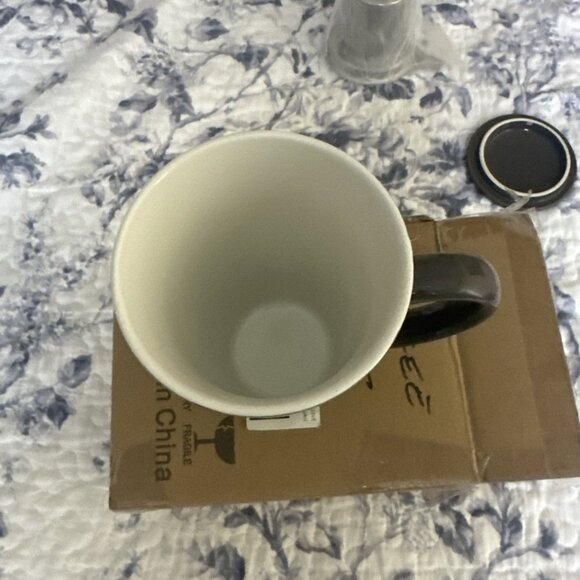 Ceramic Lidded Coffee Tea Mug Cup with Infuser and LidLarge 6 Inch Tall By Dowan - Picture 3 of 11